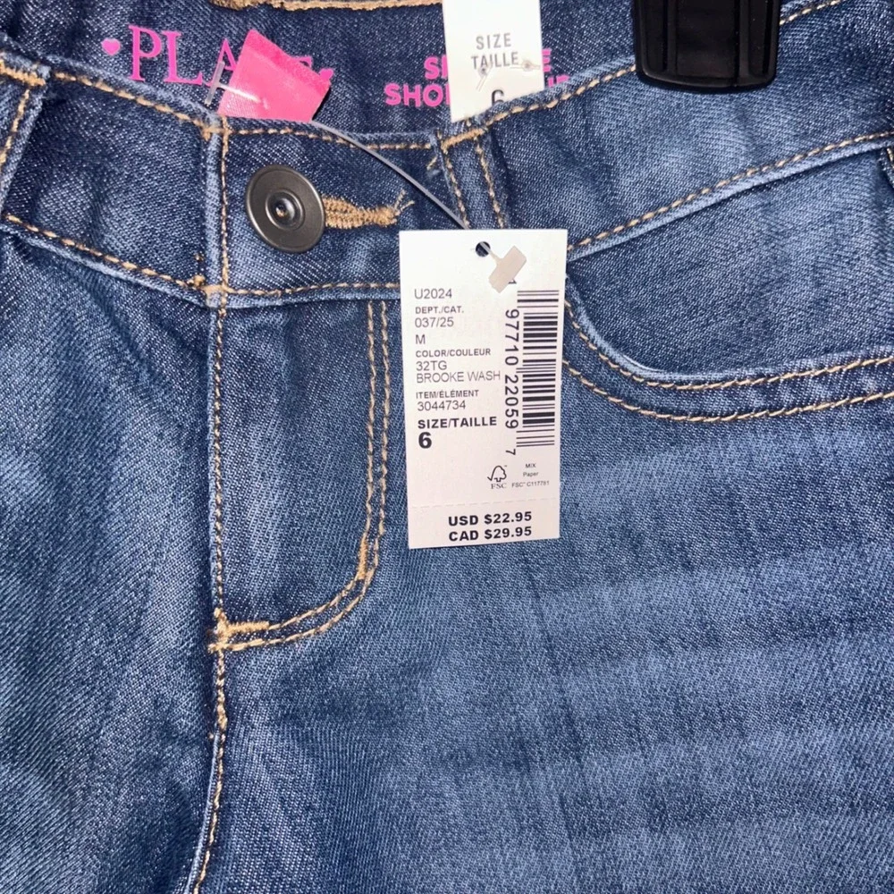 The‎ Children's Place Girls Blue Denim Shortie Shorts Brooke Wash Size 6 NWT